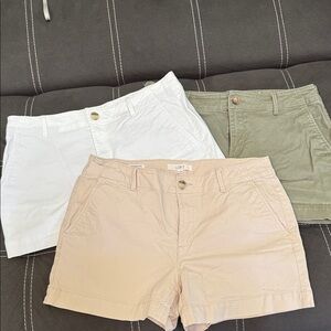 LOFT Women's Shorts - White, Tan, and Olive
